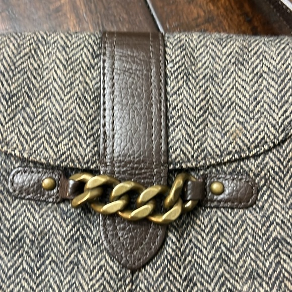 J.Crew blue wool purse with leather and chain acce
Size 6” * 9.5” - Picture 2 of 5